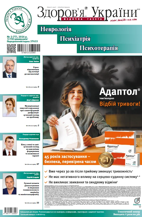 Тематичний номер «Неврологія. Психіатрія. Психотерапія»