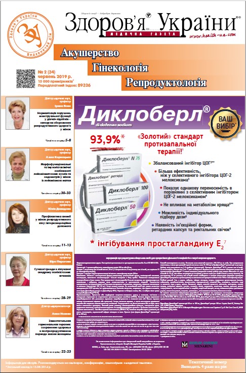 Тематичний номер «Гінекологія, Акушерство, Репродуктологія» № 2 (34), червень 2019 р.