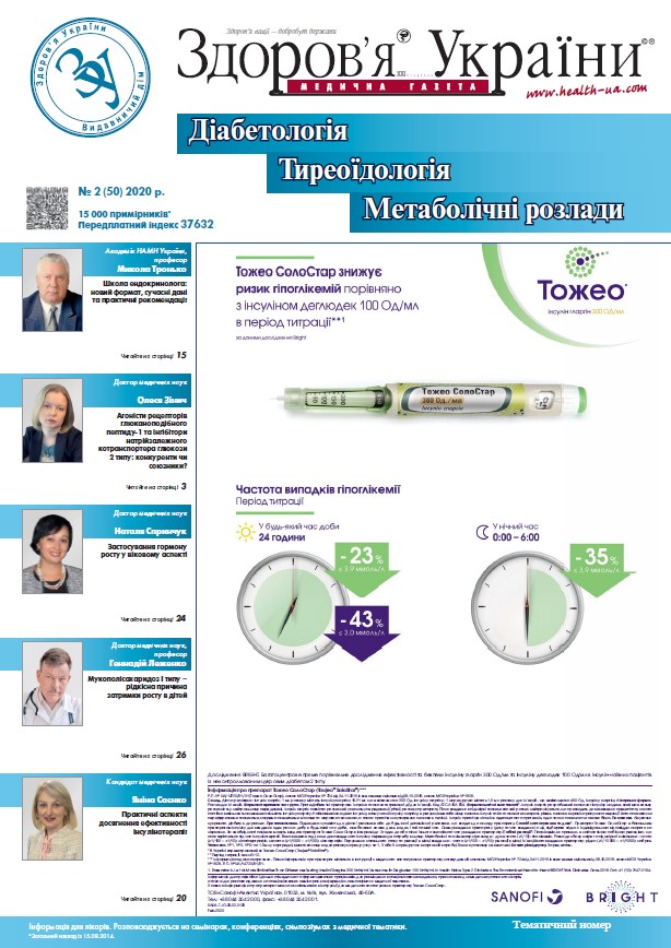 Тематичний номер «Діабетологія, Тиреоїдологія, Метаболічні розлади» № 2 (50) 2020 р.