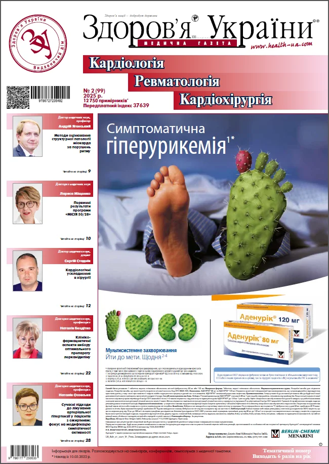 Тематичний номер «Кардіологія. Ревматологія. Кардіохірургія» № 2 (99) 2025 р.