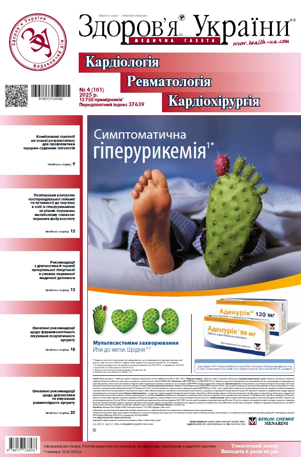 Тематичний номер «Кардіологія. Ревматологія. Кардіохірургія» № 4 (101) 2025 р.